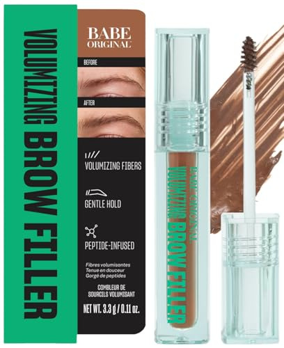 Babe Original Volumizing Eyebrow Filler For Thicker Brows - Tinted Brow Gel with Peptides & Biotin, Smudge Resistant Brow Mascara, Auburn