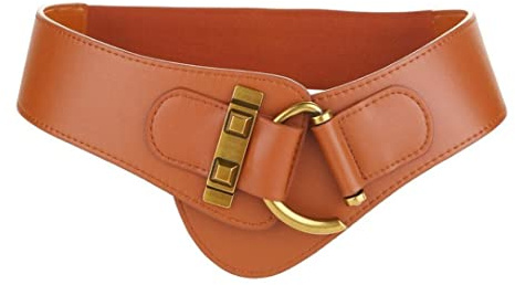 Diyafas Vintage Ceinture Large en Cuir pour Femme Corset Ceintures Élastique pour Robes Manteaux