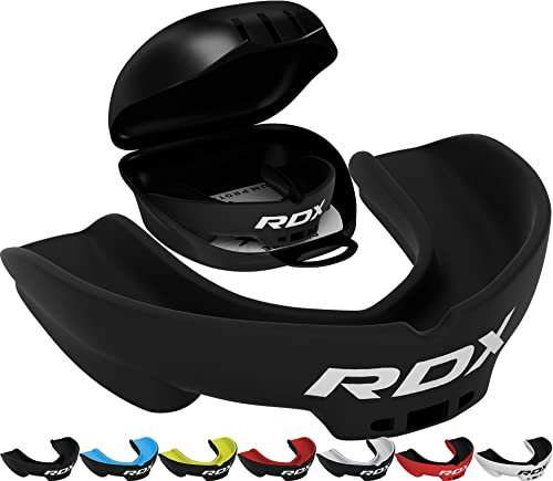 RDX Mundschutz Kampfsport, Zahnschutz für Sport, Ideale Atmung und Anpassbar, Zahnschutz Zum, MMA Kickboxen Hockey Football Muay Thai Rugby Mit Praktischer Aufbewahrungsbox, Erwachsene über 12 Jahre