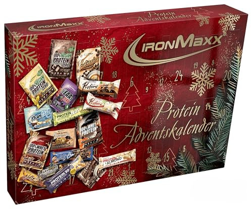 IronMaxx Protein Adventskalender 2024 | Fitness Adventskalender mit 24 abwechslungsreichen Sportler Top-Produkten | ideal als Geschenk