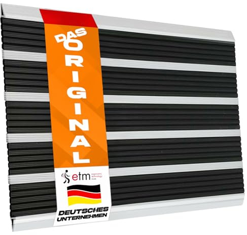 etm Fussabtreter Aussenbereich Alu -Verschiedene Modelle - rostfrei & wetterfest - Haustür Fußabtreter (Double Mat, 46 x 80 cm - Gummilamellen)