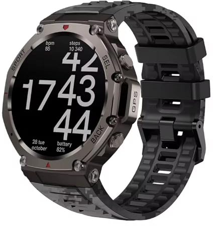 Verticore Orologio intelligente sportivo GPS, altimetro, barometro, batteria 500 mAh, resistente, nero