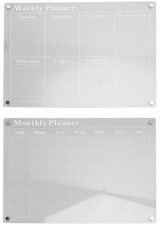 Fafeicy Calendario Magnético para Refrigerador de 15,7x11,8 Pulgadas, Tablero de Planificación Mensual Semanal de Borrado en Seco con Tablero Marcador Acrílico Transparente