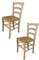 t m c s Tommychairs - Set 2 sillas Venezia para Cocina y Comedor, Estructura en Madera de Haya lijada, no tratada, 100% Natural y Asiento en Paja