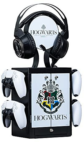 Numskull Official Harry Potter Gaming Accessory Locker & Storage Stand – Holds 10 Games/DVDs, 4 Controllers, Headset, and Accessories – Durable & Compact Organizer – Official Harry Potter Merchandise