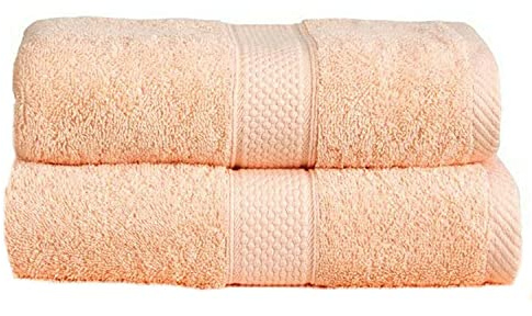 Sue Rossi Ltd 100% Turkish Cotton Guest Towels Hand Kitchen Towel Face Cloth 40 x 60 cm Pack Of 2 Twin Set (Peach)