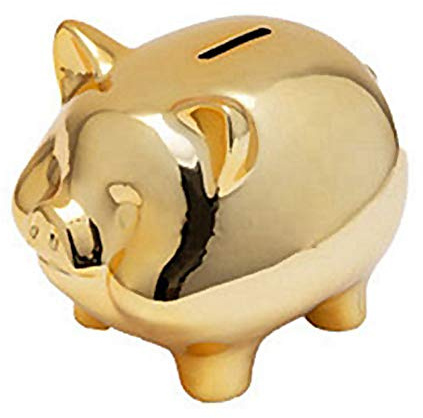 Cupsofu Tirelire en CéRamique Or Cochon Tirelire Mignonne Tirelire Ameublement CréAtif DéCoration de Cochon Chanceux, Cochon d'or