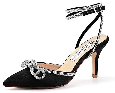 Duosheng & Elegant HC2302 Escarpins à Talons Hauts Sandales fermées Sexy pour Femme Chaussures de Soirée Chaussures Mariage Femme Noir 39 EU