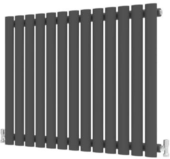 Radbliss Oval Column Horizontal Radiator 600x767mm Anthracite Single Central Heating Designer RAD