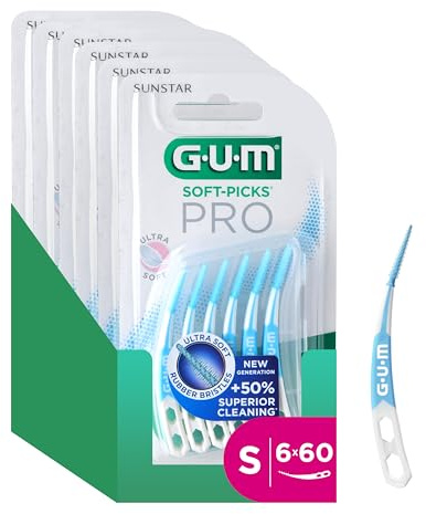 GUM SOFT-PICKS PRO Scovolini interdentali | design curvo per un facile accesso alle aree difficilmente raggiungibili | azione delicata per gengive sensibili | [S - 6x60]