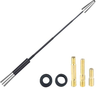 CGEAMDY Autoantenne, Radio Antenne Teleskop FM, Einziehbare Antenne Aus Kohlefaser, Autoradio Auto Dachantenne Kurz Mit Starker FM/AM Empfangsfunktion(Silber)