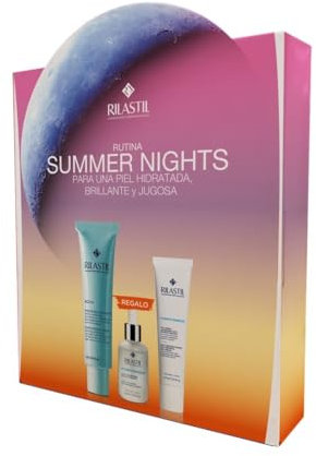 Rilastil Pack Summer Nights Hidratante, Iluminador y Antiarrugas - Pack Aqua Mascarilla Hidratante 75ml + Gel-Crema Hydrotenseur 40ml + REGALO Serum Hydrotenseur 15ml
