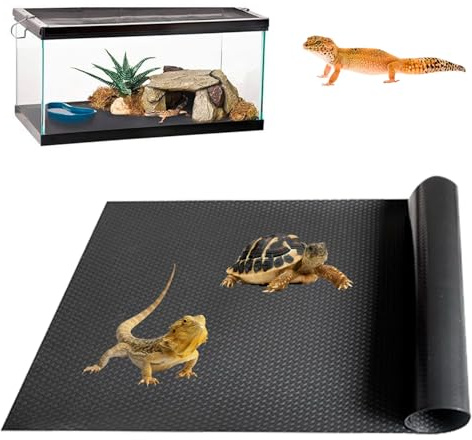 Tissting Reptile Carpet 44.5 x 100cm Reptile Mat Bearded Dragon Tank Flooring Reptile Carpet Floor Liner Rolled Substrate for Lizard Cage Reptile Tank
