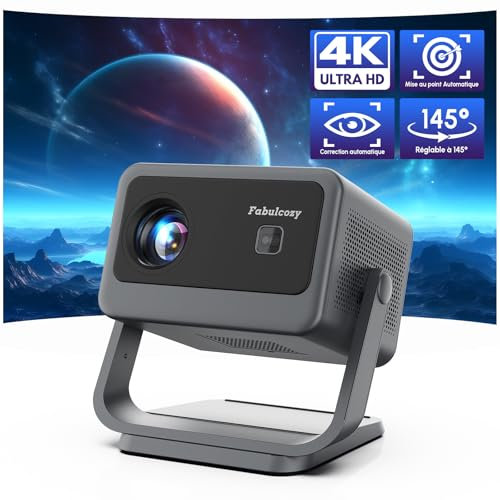 Proiettore 4K retrò WiFi Bluetooth, 25000 lm, DoIby Audio, messa a fuoco e correzione trapezoidale automatica. Full HD 1080P, compatibile con Netflix, iOS/Android/Laptop/PS5, HDMI.