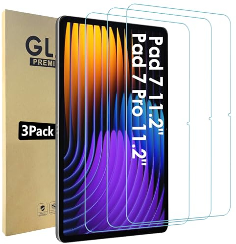 Bigqin 3 Piezas Protector Pantalla Compatible Con Xiaomi Pad 7/7 Pro 11.2, 2.5D No Bubble HD Anti-Huella Cristal Vidrio Templado Compatible con Xiaomi Pad 7/7 Pro 11.2 Pulgadas