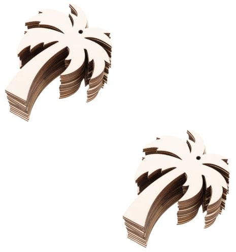 ARTIBETTER 2 Series Decoración Colgante De La Palmera De Tallos Árbol Exterior Rebanada Decoraciones De Fiesta Tropical Recortes De Palma Recorte De Madera 20 Piezas*2