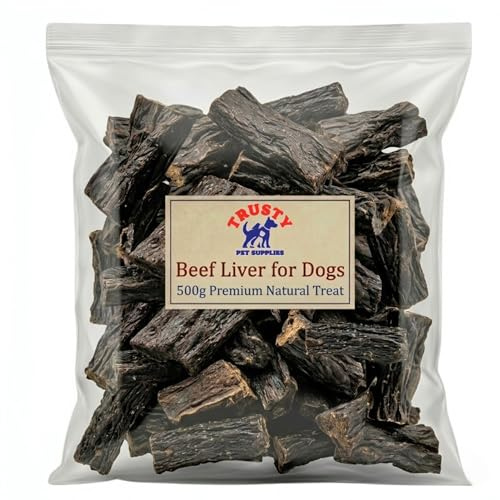 Beef Liver Treats for Dogs 500g | 100% Natural Dog Treats | High Protein, Low Fat | Grain Free & Hypoallergenic| Single Ingredient Healthy Dog Treats | By Trusty Pet Supplies