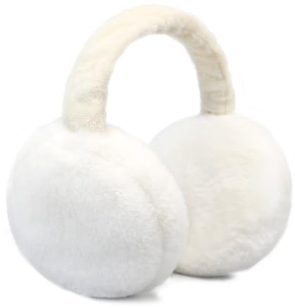 SEYUFN Pliable Cache-oreilles Femme Cache oreille Fille Réglable Cache-oreilles Hiver Cache-oreille Chaud Protege Oreille Femme Peluche (Blanc)
