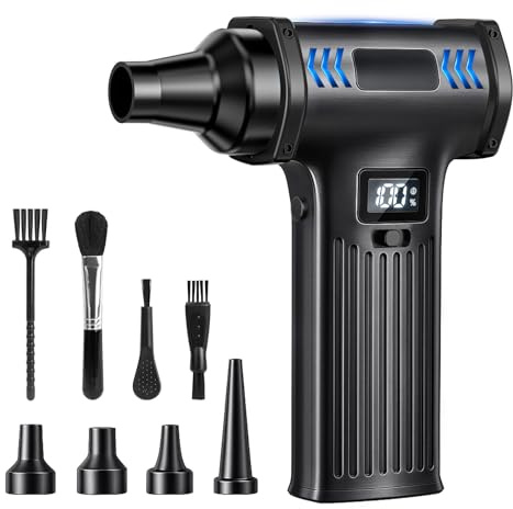 150000RPM Compressed Electric Air Duster: Mini Rechargeable Cordless Air Blower - Self-Adjustale Speed Powerful Portable Cleaner for Computer Keyboard Camera Outdoor Car Cleaning - Men's Gift