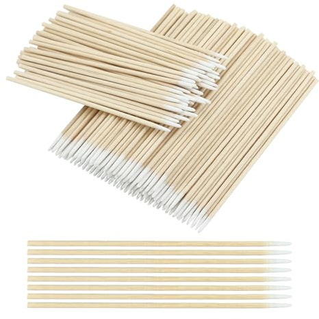 1000 tamponi di cotone Microblading, tamponi di cotone con punta temperamatite, tamponi di cotone con punta di precisione con bastoncini di legno, applicatore per tatuaggi, estensione ciglia (10 cm)