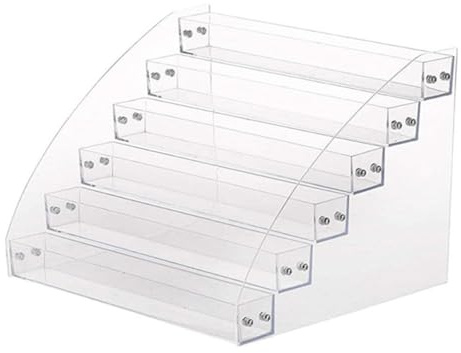HOOWIFFY Organizzatore Multistrato per Smalti e Rossetti in Acrilico Trasparente, Supporto Porta Unghie 6 Ripiani, Espositore Compatto per Casa e Salone di Bellezza