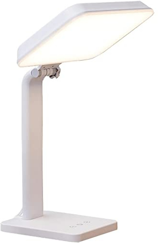 Theralite Aura Bright 10000 Lux Therapy Lamp, Sun Lamp for Light Box Therapy to Fight Low Energy with Adjustable Brightness 4 Light Settings for Sunlight Deprivation for Home and Office Use, White