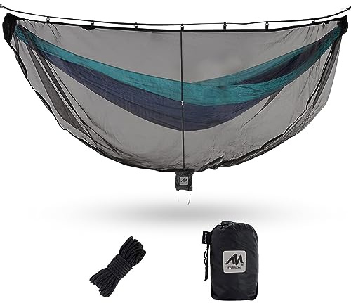 AYAMAYA Hammock Bug Net - 11.15ft Superfine Mosquito Net for Hammocks,w/Double-Sided Zipper, Lightweight Portable Hammock Netting,Fast and Easy Set Up, Fits All Camping Hammocks
