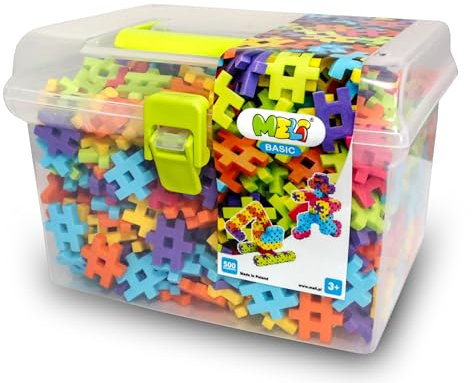 Meli Basic Travel Box 500 | 500 Bunte Bausteine | Puzzle-ähnliche Steckbausteine | Kreatives Lernspielzeug für Kinder ab 3 Jahren | Fördert Motorik & Kreativität | Perfekt für unterwegs