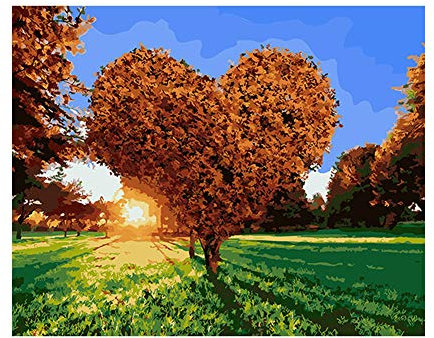 YUHHB Diy Acrylic Painting For Adultspaint By Numbers Kits Canvas And Kids With Paints, (Without Frame) 16 X 20 Inchlove Tree