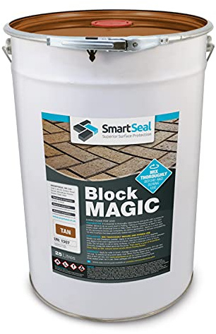 Smartseal ‘Block Magic' – A Re-Colouring Block Paving Sealer. Superior to a Concrete Paint - Transform Old Block Paved Drives or Patios - Easy to Apply (Tan, 25 Litre)