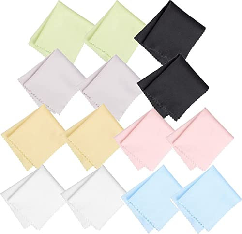 14 Pack Eyeglasses Cleaning Cloth, 7x6 inch Premium Microfiber Glasses Cleaner Cloth Glass Wipes for Laptop Camera Lenses iPad LCD Screens