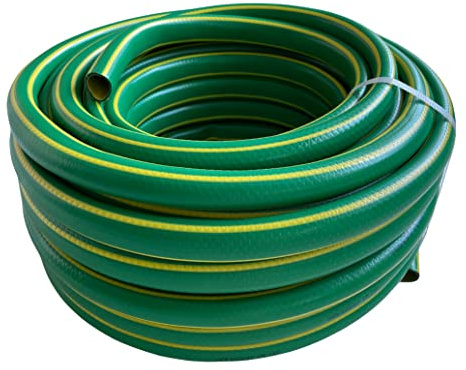 Tubo innaffio per irrigazione 4 strati antialga Verde Flessibile Retinato da Giardino (Diametro 3/4 - 50 Metri)