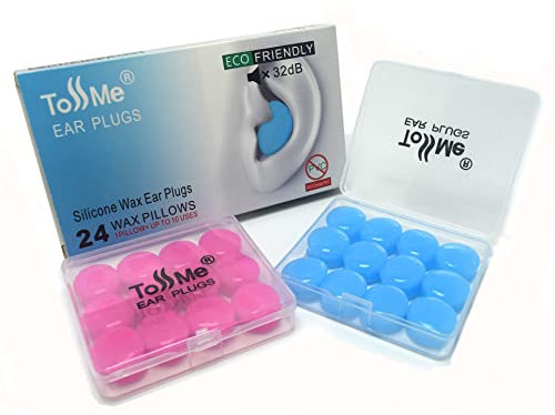 ToSSme® Ohrstöpsel zum Schlafen (12 Paar) I Weiche Silikon-Ohrstöpsel I Geräuschreduzierung Wiederverwendbare Schwimm-Ohrstöpsel