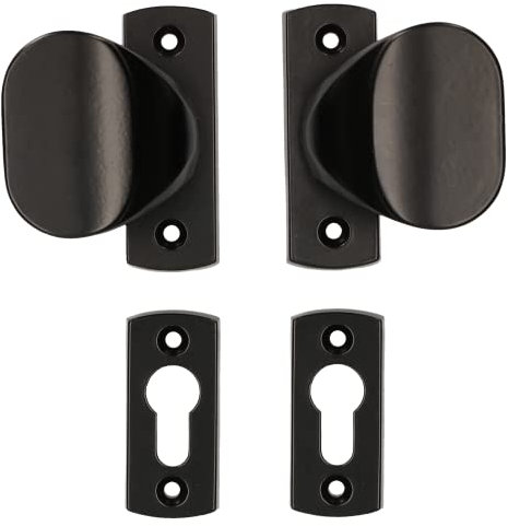 KOTARBAU® Set di pomelli 65 mm con rosette per cilindro profilato, nero