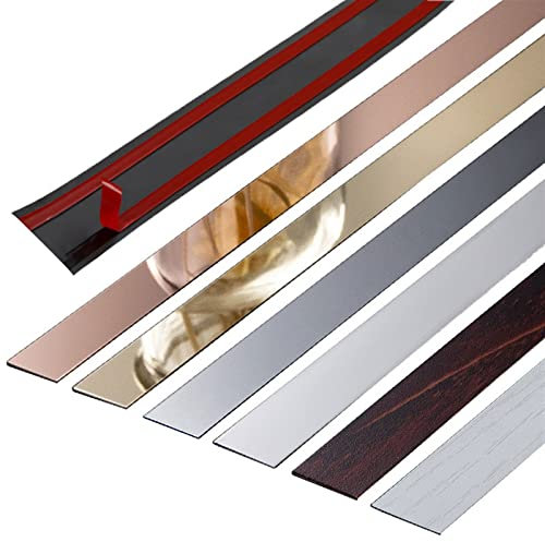FORVOLWCO 1M Metallisch Spiegelartig Zierleisten Selbstklebend Bordüre Tapete Flexible Zierleisten Sparpaket, Ultra Dünn Kronenformen, Deckenleiste, Schälen und Aufkleben