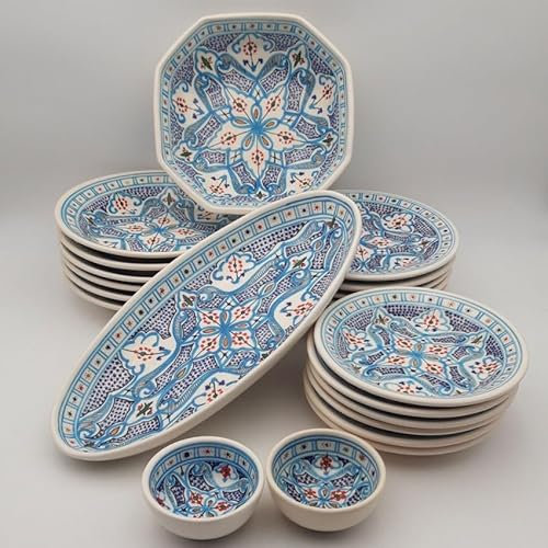 Service de table Marocain turquoise - 6 pers