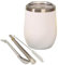 Yitobici Tasse à thé à double paroi en acier inoxydable résistant à la chaleur avec couvercle sans BPA, deux pailles et brosse de nettoyage (blanc)