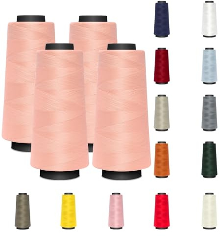 Nähmit 4 Konen – Hilo de coser para overlock (1500 m, 100 % poliéster, para máquinas de coser Overlock Coverlock & Coverstich, grosor del hilo: 40/2 (120 unidades) (A07-811-rosa)