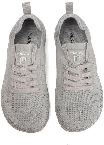 penicfine Women's/Men's Wide Barefoot Shoes,Minimalist Style Casual Shoes,Zero Drop Outdoor Walking Shoes Grey-39