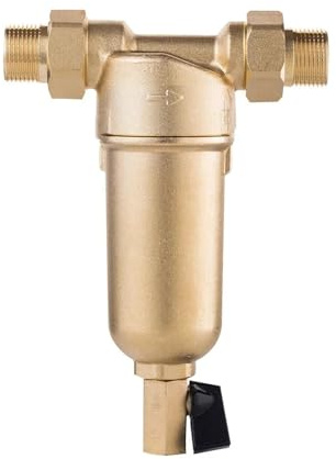 Heißwasser-Vorfilter Vollmessing-Reinigungssystem Edelstahlgewebe Vorfilter mit Manometer Heißwasser Mit hoher Filtrationsrate und hohem Durchfluss(Whole brass,20MM 0.5 inch)
