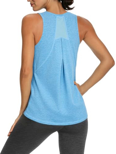 Gyabnw Camiseta Sin Mangas de Fitness para Mujer Chaleco Deportivo con Espalda de Malla Top Deportivo para Yoga y Correr