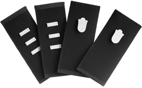 Voyoo 4-pack midjeförlängare för byxor, justerbar midjeförlängare med metallkrok, svarta byxförlängare för män och kvinnor
