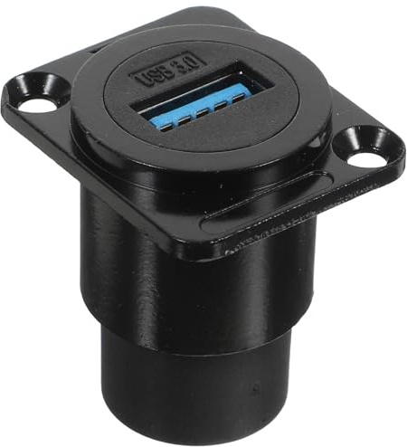 BESPORTBLE Conector de Mamparo USB 3.0 Hembra Negro Montaje Empotrado para Panel Protección contra Agua Conector de Paso USB para Electrónica y Accesorios de Computadora