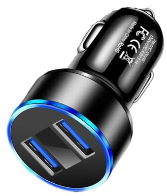 Dubbel USB 12,5V spänningsdisplay for 1 tändare, smartphone-adapter, mobilladdningständare
