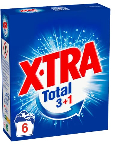 Xtra Total 3+1 – 6 Waschgänge (0,33kg) – Universalwaschmittel in Pulverform – Weiße Wäsche und Farben – Sauberkeit der Wäsche