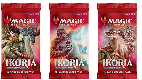MTG 3 (tre) Booster Pack of Magic: The Gathering: Ikoria: Tana dei Behemoths - Pacchetto Booster Booster Pack
