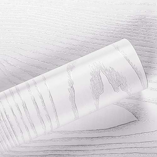 Livelynine Papier Adhésif pour Meuble Bois Blanc Papier Peint Bois Blanc pour Cuisine Chambre Salon Bureau Armoire Porte Table Papier Vinyle Adhésif Décoratif Amovible Lavable de 40CM*2M