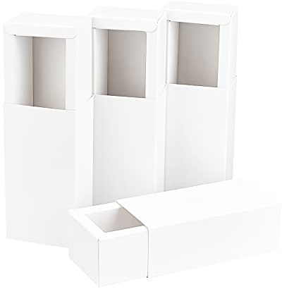 Benecreat 16-pack vita kraftpapperslådor, chokladförpackningslåda för jul, bröllop, partifavör, födelsedag, 10,3 x 5,35 x 3,6 cm