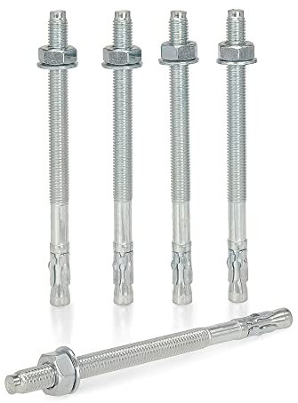 KM TRADE Bolzenanker - Schwerlastanker aus verzinktem Stahl mit ETA Zulassung, Option 7 - M10 x 150 mm, fixierbare Dicke: 85 mm - 10 Stück