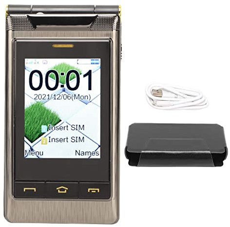 Zunate Entsperrtes Klapptelefon, 3 Zoll Große Tasten, Große Schriftarten, Klapphandy für Senioren, Dual-SIM-Karte, Lautsprecher mit Hoher Lautstärke, mit LED-Taschenlampe und SOS-Notrufen,(Trüben)